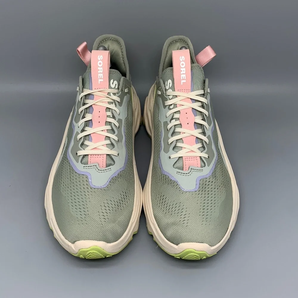 Sorel Kinetic Breakthru Tech Lace Green Pastel Chunky Sneakers Women’s Sz 9.5‎
